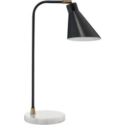 Chronicle 20 Inch 60.00 Watt Black / Antique Brass / White Marble Task Lamp Portable Light