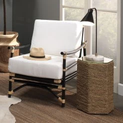 Chronicle 20 Inch 60.00 Watt Black / Antique Brass / White Marble Task Lamp Portable Light -Furnitur Jamie Young 1chro tlbk 8