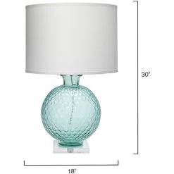 Clark 30 Inch 150.00 Watt Aqua Table Lamp Portable Light -Furnitur Jamie Young 1clar tlaq 5