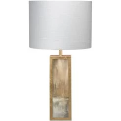 Cloudscape 33 Inch 150.00 Watt Taupe & Slate Lacquer W/ Antique Gold Leafed Metal Table Lamp Portable Light