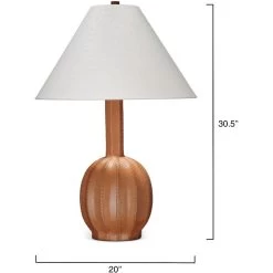 Cole 30.5 Inch 150.00 Watt Tan Table Lamp Portable Light 7 Cole 30.5 Inch 150.00 Watt Tan Table Lamp Portable Light -Furnitur Jamie Young 1cole tlca 2
