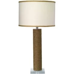 Cylinder Rope 28 Inch 150.00 Watt Jute Table Lamp Portable Light
