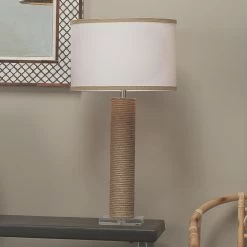 Cylinder Rope 28 Inch 150.00 Watt Jute Table Lamp Portable Light 7 Cylinder Rope 28 Inch 150.00 Watt Jute Table Lamp Portable Light -Furnitur Jamie Young 1cyli tlju 13