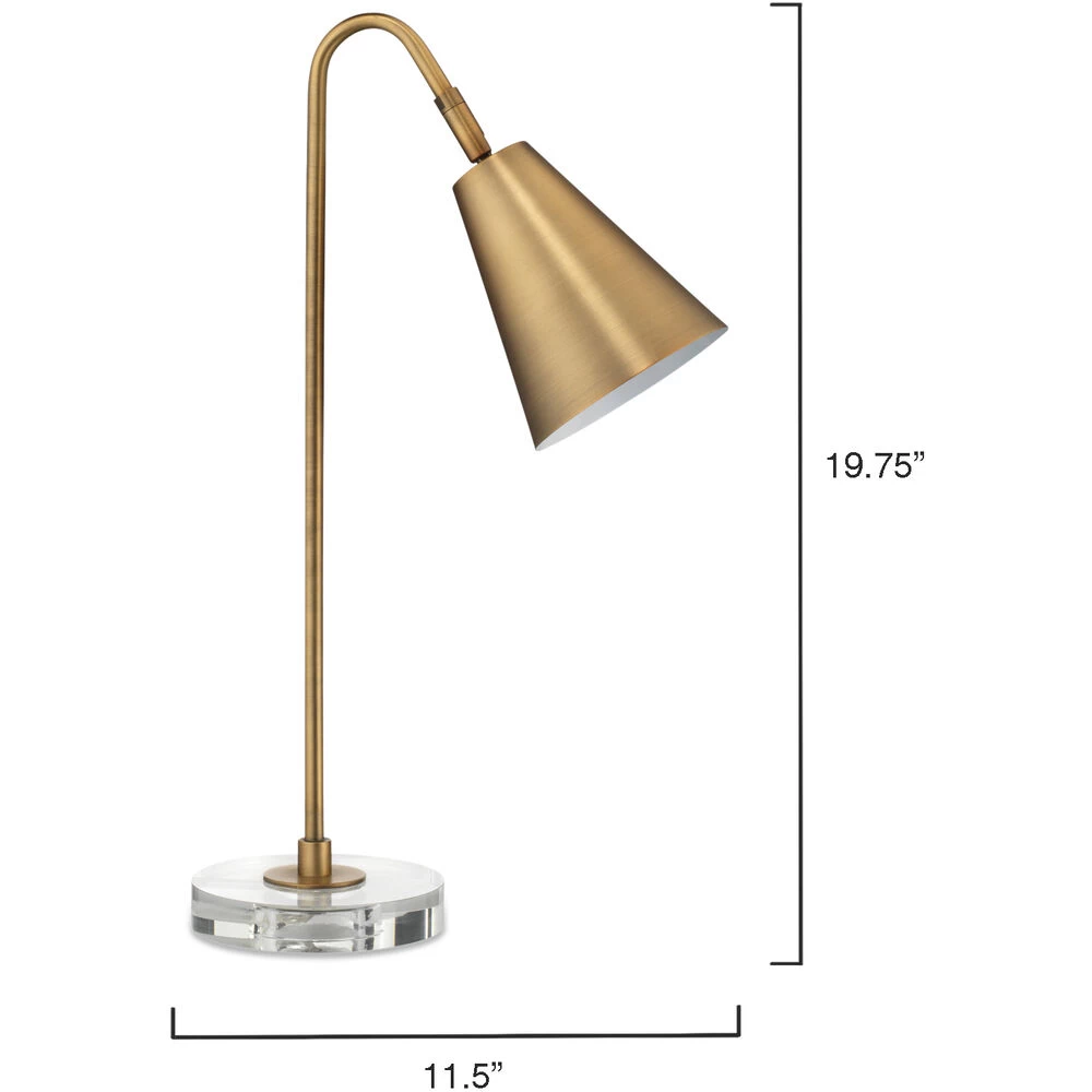 Gazette 20 Inch 60.00 Watt Antique Brass Task Lamp Portable Light 3 Gazette 20 Inch 60.00 Watt Antique Brass Task Lamp Portable Light - Image 3