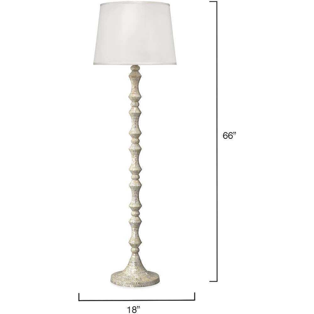 Ornate Pillar 66 Inch 150.00 Watt MOP Floor Lamp Portable Light 3 Ornate Pillar 66 Inch 150.00 Watt MOP Floor Lamp Portable Light - Image 3