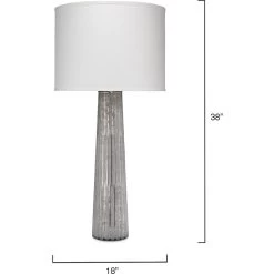 Striped Silver Pillar 38 Inch 150.00 Watt Clear Seeded Table Lamp Portable Light 5 Striped Silver Pillar 38 Inch 150.00 Watt Clear Seeded Table Lamp Portable Light -Furnitur Jamie Young 1pill tlss 5