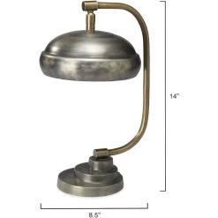 Steam Punk 14 Inch 25.00 Watt Gun Metal Table Lamp Portable Light 6 Steam Punk 14 Inch 25.00 Watt Gun Metal Table Lamp Portable Light -Furnitur Jamie Young 1stea tlgm 5