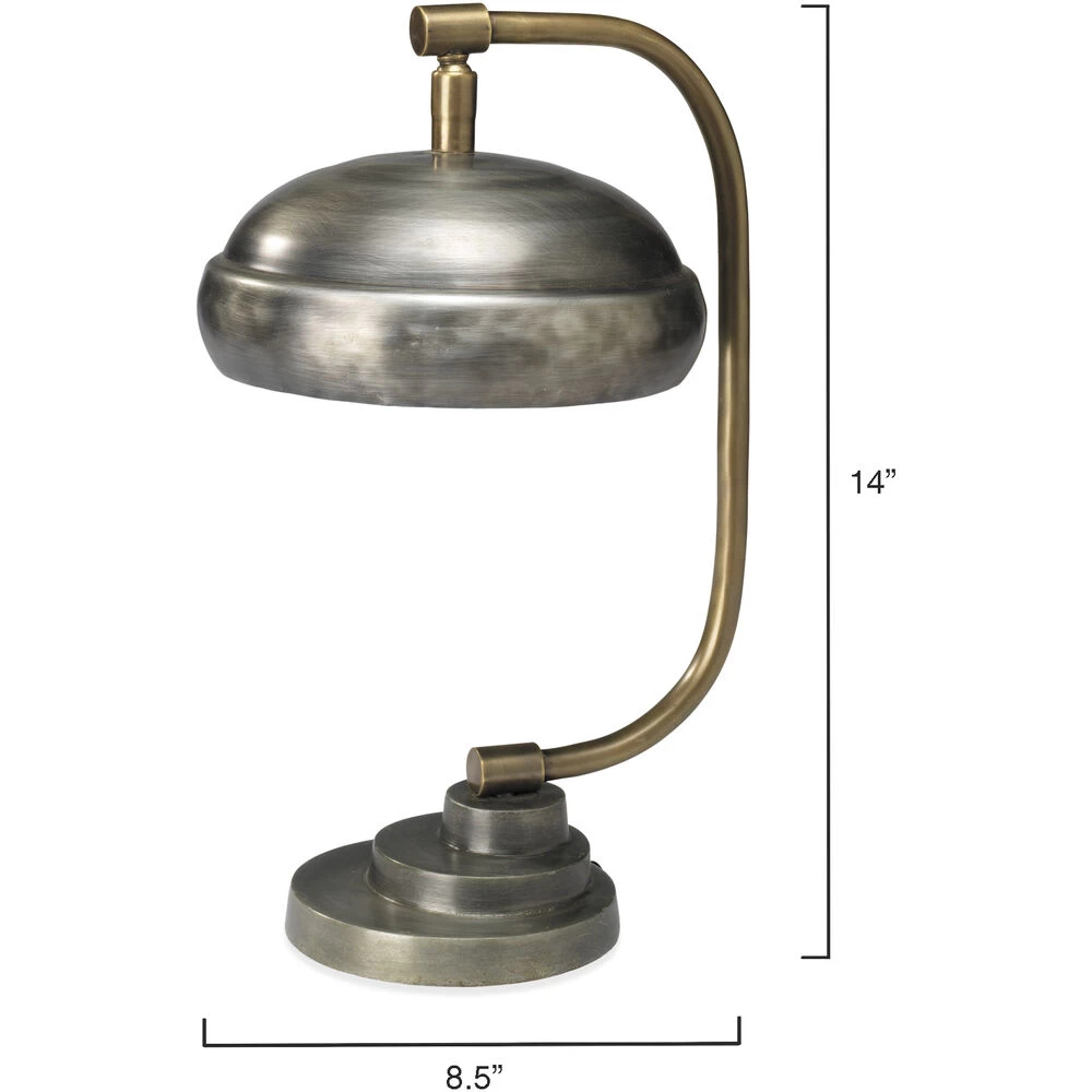 Steam Punk 14 Inch 25.00 Watt Gun Metal Table Lamp Portable Light 3 Steam Punk 14 Inch 25.00 Watt Gun Metal Table Lamp Portable Light - Image 3