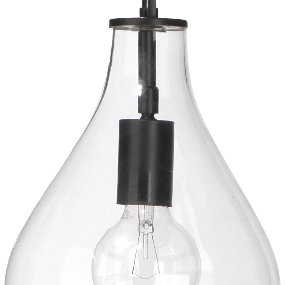 Tear Drop 68 Inch 40.00 Watt Clear Glass & Oil Rubbed Bronze Floor Lamp Portable Light 2 Tear Drop 68 Inch 40.00 Watt Clear Glass & Oil Rubbed Bronze Floor Lamp Portable Light - Image 2