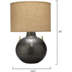 Two Handled Kettle 25 Inch 150.00 Watt Iron Table Lamp Portable Light 7 Two Handled Kettle 25 Inch 150.00 Watt Iron Table Lamp Portable Light -Furnitur Jamie Young 1twoh tlir 5