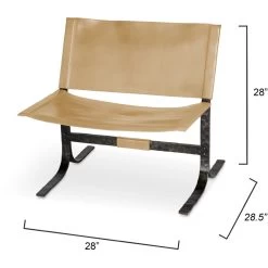 Alessa Cashew Leather And Black Sling Chair -Furnitur Jamie Young 20ales chca 2