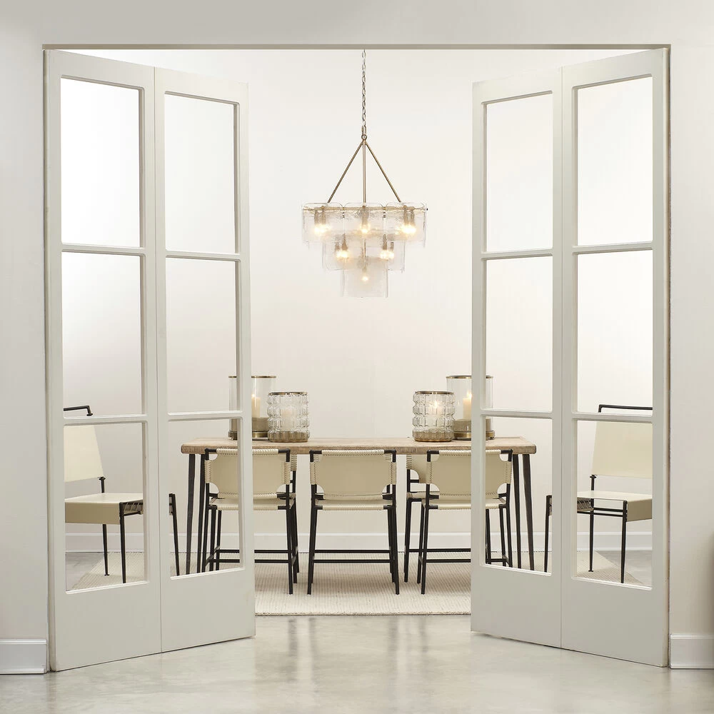 Asher Off White Leather & Black Forged Iron Dining Chair 11 Asher Off White Leather & Black Forged Iron Dining Chair - Image 11