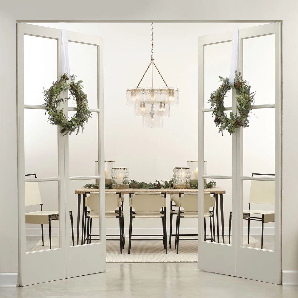 Asher Off White Leather & Black Forged Iron Dining Chair 14 Asher Off White Leather & Black Forged Iron Dining Chair - Image 14