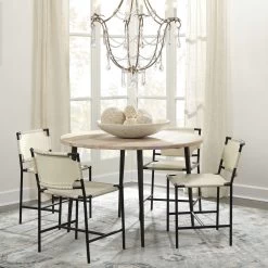 Asher Off White Leather & Black Forged Iron Dining Chair 22 Asher Off White Leather & Black Forged Iron Dining Chair -Furnitur Jamie Young 20ashe dcwh 8