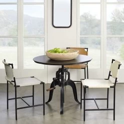 Asher Off White Leather & Black Forged Iron Dining Chair 23 Asher Off White Leather & Black Forged Iron Dining Chair -Furnitur Jamie Young 20ashe dcwh 9