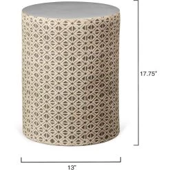 Charlotte 18 X 13 Inch Cream And Grey Side Table -Furnitur Jamie Young 20char stgr 2