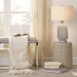 Charlotte 18 X 13 Inch Cream And Grey Side Table -Furnitur Jamie Young 20char stgr 6