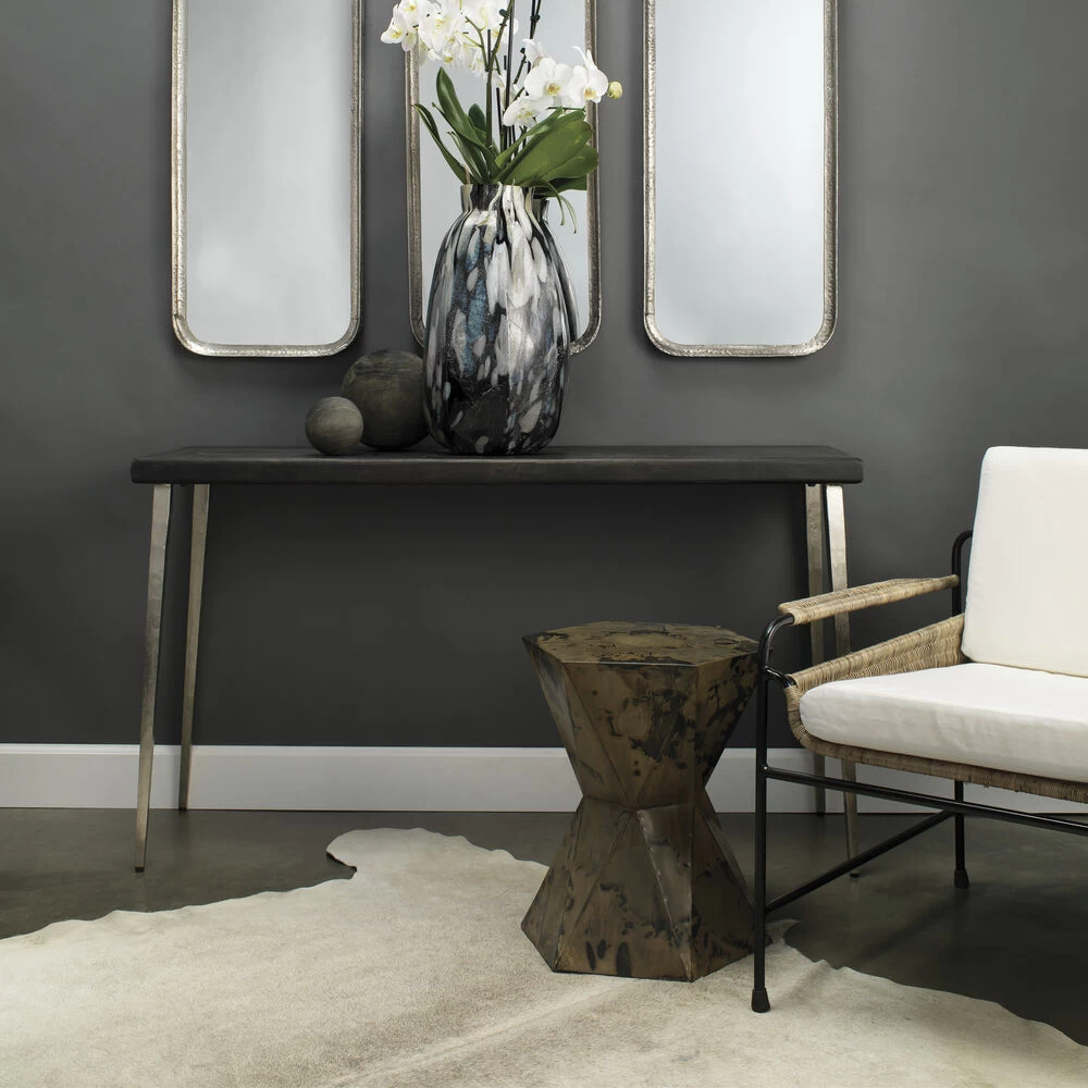 Crown 19 X 17 Inch Acid Washed Metal Side Table 7 Crown 19 X 17 Inch Acid Washed Metal Side Table - Image 7