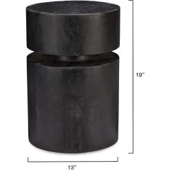 Dylan 19 X 13 Inch Charcoal Side Table -Furnitur Jamie Young 20dyla stch 2