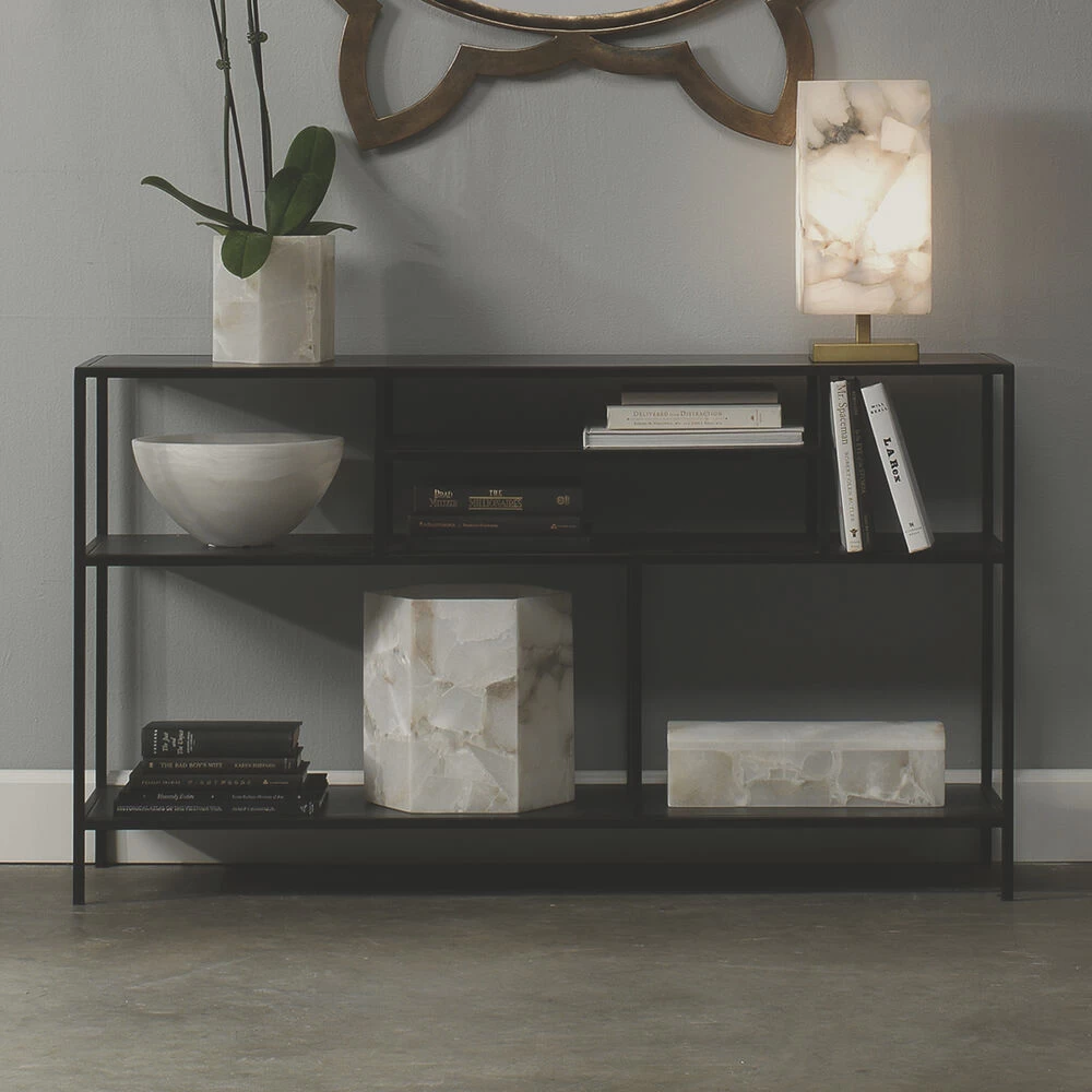 Element Shelved 51 X 14 Inch Black Iron Console Table 2 Element Shelved 51 X 14 Inch Black Iron Console Table - Image 2