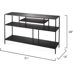 Element Shelved 51 X 14 Inch Black Iron Console Table 7 Element Shelved 51 X 14 Inch Black Iron Console Table -Furnitur Jamie Young 20elem cobk 5