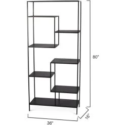 Element 80 X 36 X 16 Inch Black Iron Etagere -Furnitur Jamie Young 20elem etbk 5
