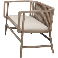 Grayson Off White Linen & Grey Washed Wood Settee 14 Grayson Off White Linen & Grey Washed Wood Settee -Furnitur Jamie Young 20gray sewna 4