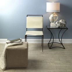 Kai 24 X 24 Inch Black Forged Iron W/ Clear Tempered Glass Top Side Table 13 Kai 24 X 24 Inch Black Forged Iron W/ Clear Tempered Glass Top Side Table -Furnitur Jamie Young 20kai stbk 5