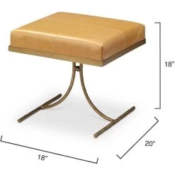 Kai 18 Inch Antique Brass Stool -Furnitur Jamie Young 20kai stooca 2