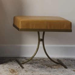 Kai 18 Inch Antique Brass Stool -Furnitur Jamie Young 20kai stooca 4