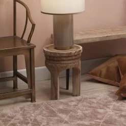 Mesa 17 X 13.5 Inch Natural Wood Wooden Stool -Furnitur Jamie Young 20mesa stwd 8