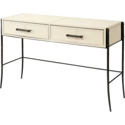 Nevado 50 Inch Off White And Black Console Table