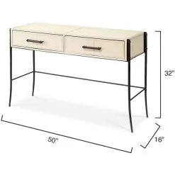 Nevado 50 Inch Off White And Black Console Table -Furnitur Jamie Young 20neva coow 2