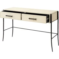Nevado 50 Inch Off White And Black Console Table -Furnitur Jamie Young 20neva coow 4
