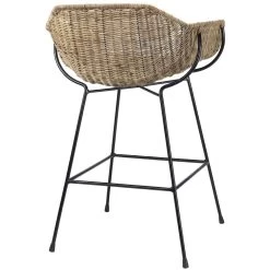 Nusa 33 Inch Natural Rattan & Black Steel Counter Stool 9 Nusa 33 Inch Natural Rattan & Black Steel Counter Stool -Furnitur Jamie Young 20nusa csna 5