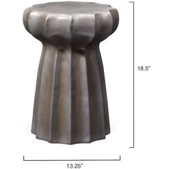 Oyster 19 X 13 Inch Charcoal Side Table -Furnitur Jamie Young 20oyst stch 2