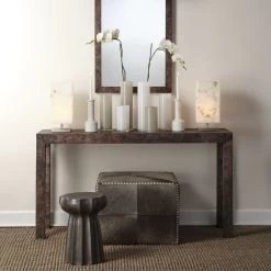 Oyster 19 X 13 Inch Charcoal Side Table -Furnitur Jamie Young 20oyst stch 4