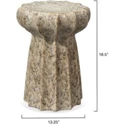 Oyster 18 X 13 Inch Cream Side Table -Furnitur Jamie Young 20oyst stsc 2