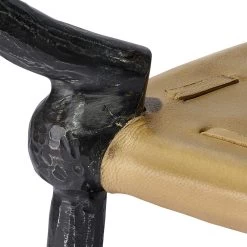 Renzo 25 X 20 Inch Black And Cashew Leather Side Table 8 Renzo 25 X 20 Inch Black And Cashew Leather Side Table -Furnitur Jamie Young 20renz stbkc 3