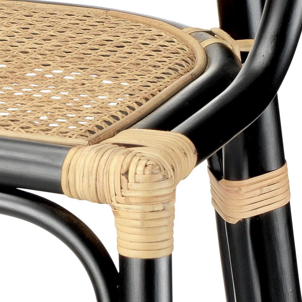 Saltwater 39 Inch Black & Natural Rattan Barstool 4 Saltwater 39 Inch Black & Natural Rattan Barstool - Image 4