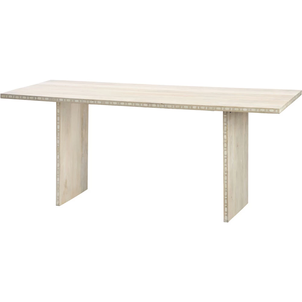 Sama 72 X 30 Inch White Patina Dining Table 1 Sama 72 X 30 Inch White Patina Dining Table