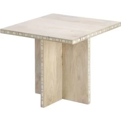 Sama 24 X 20 Inch White Patina Side Table