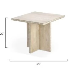 Sama 24 X 20 Inch White Patina Side Table -Furnitur Jamie Young 20sama stna 2