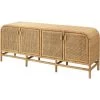 Santa Monica 72 X 18 Inch Natural Rattan Sideboard, Four-Door