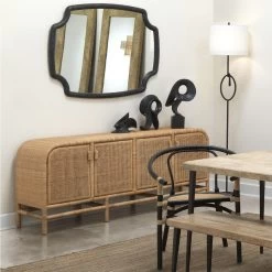 Santa Monica 72 X 18 Inch Natural Rattan Sideboard, Four-Door -Furnitur Jamie Young 20sant4 sbna 8