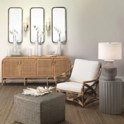 Santa Monica 72 X 18 Inch Natural Rattan Sideboard, Four-Door -Furnitur Jamie Young 20sant4 sbna 9