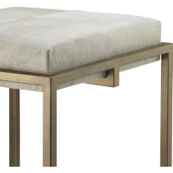 Shelby 27 Inch White Hide & Antique Brass Counter Stool 9 Shelby 27 Inch White Hide & Antique Brass Counter Stool -Furnitur Jamie Young 20shel cswh 3