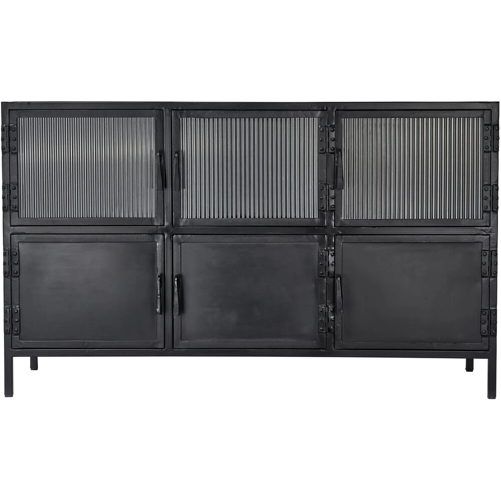 Vitrino 50 Inch Black 6 Door Console 1 Vitrino 50 Inch Black 6 Door Console