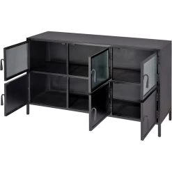 Vitrino 50 Inch Black 6 Door Console 18 Vitrino 50 Inch Black 6 Door Console -Furnitur Jamie Young 20vitr6 cobk 7