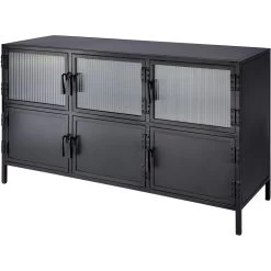 Vitrino 50 Inch Black 6 Door Console 19 Vitrino 50 Inch Black 6 Door Console -Furnitur Jamie Young 20vitr6 cobk 8